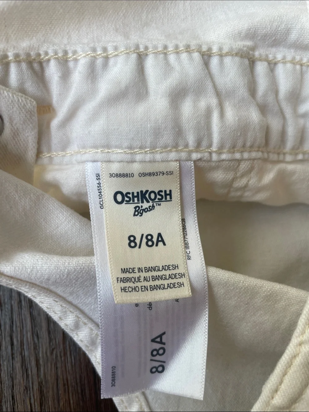 OshKosh B'gosh White Button-Front Denim Pinafore